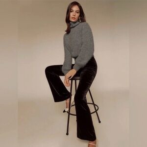 Reformation Gale Velvet Silk Blend Pants NWT